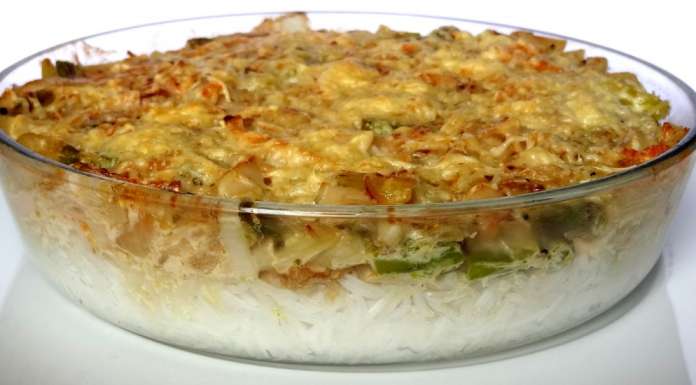 Gratin d'asperges, riz et surimi 0