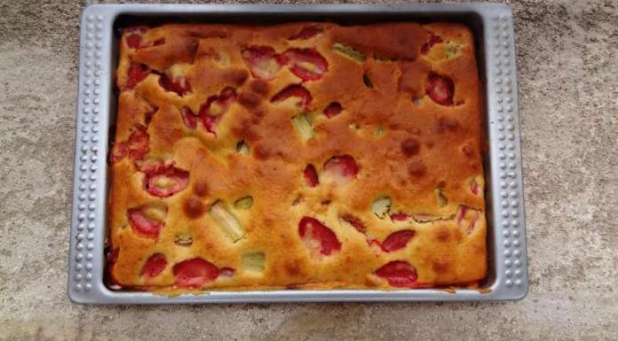 Gâteau à la rhubarbe et aux fraises façon tatin 17