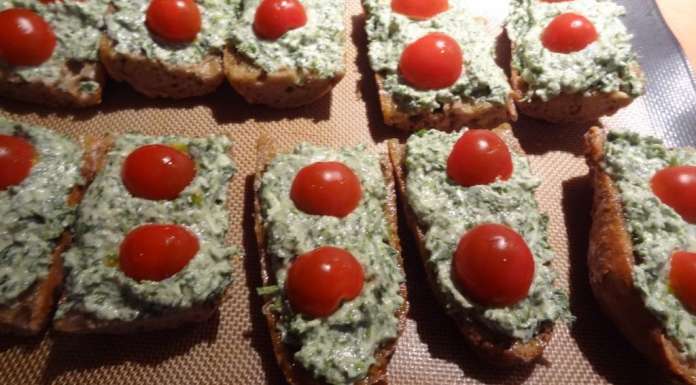 Tartines chaudes de mozzarela aux herbes 12