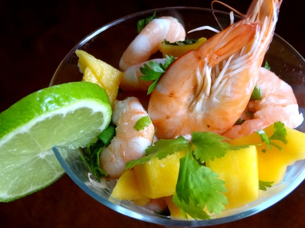 recettes béliziennes ceviche de crevettes à la mangue