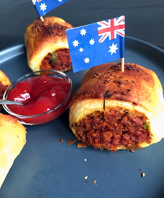 recettes australiennes rolls façon saucisse vegan