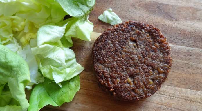 Steak végétal aux PST vue de dessus