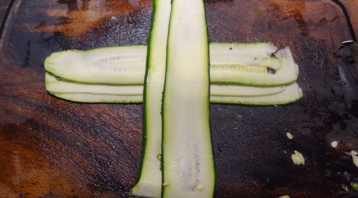 disposition des bandes de courgettes