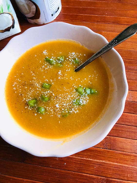 recettes gilbertines soupe de potiron à la noix de coco