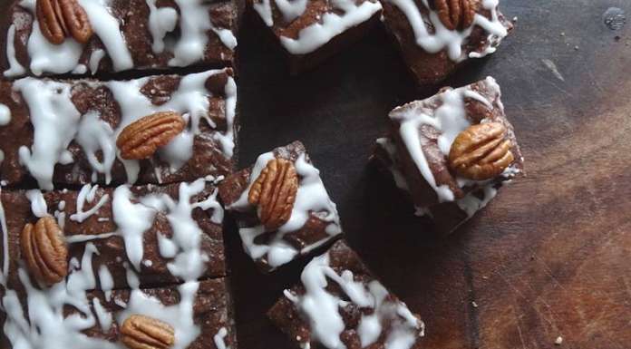 Brownies keto à la pâte à tartiner vue de haut