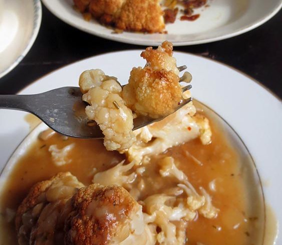 recettes canadiennes chou-fleur de Thanksgiving et sauce gravy