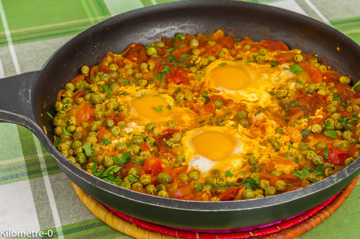 recettes tunisiennes tajine de petits pois aux oeufs