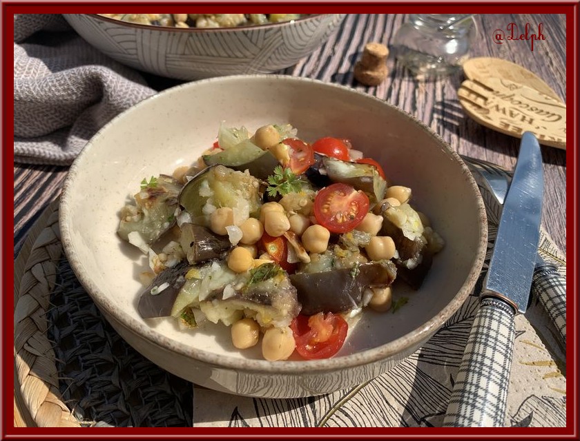 recettes arméniennes salade de pois chiches aux aubergines