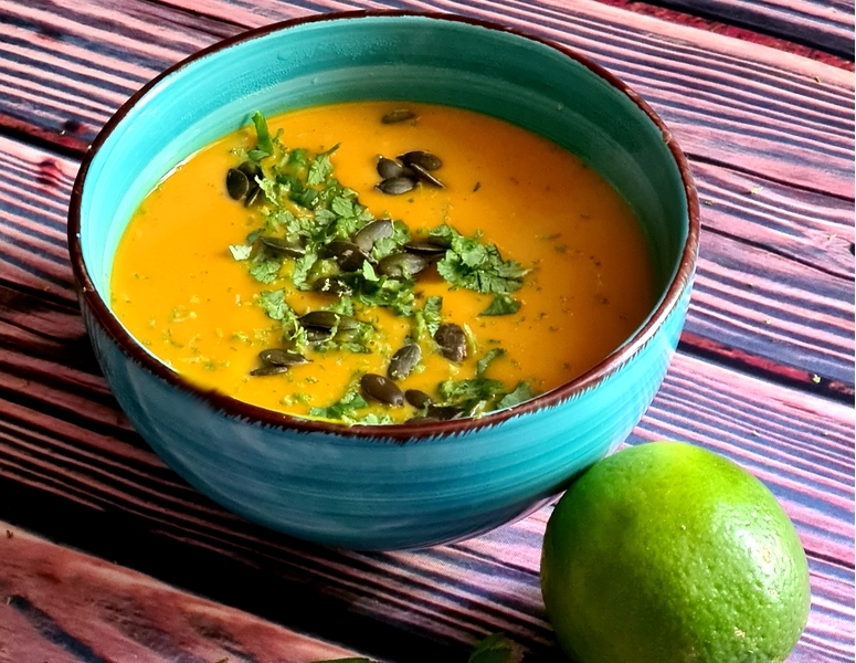 recettes salomonaises velouté de courge à la coco et au citron vert